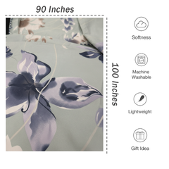 Jivacasa Sage Floral 5pc Double Bed Bedding Set with Designer Cushions