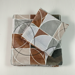 Luxury Velvet Geometric Patchwork Bedsheet Set – Double Bed | Soft Winter Bedsheet with 2 Pillow Covers