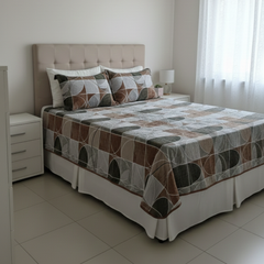 Luxury Velvet Geometric Patchwork Bedsheet Set – Double Bed | Soft Winter Bedsheet with 2 Pillow Covers