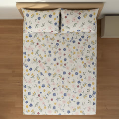 Spring Meadow Cream Cotton Elastic Bedsheet Set