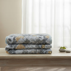 Azure Patch Reversible Comforter – Blue & Mustard Geometric Blend