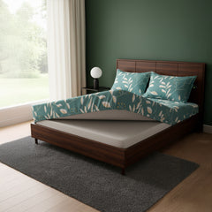Botanic Sage Green Elastic Cotton Bedsheet Set