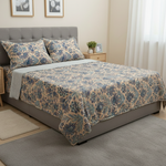 Premium Floral Comforter Set with Cotton Bedsheet & Pillow Covers