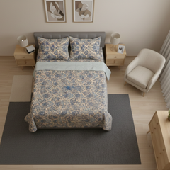 Premium Floral Comforter Set with Cotton Bedsheet & Pillow Covers
