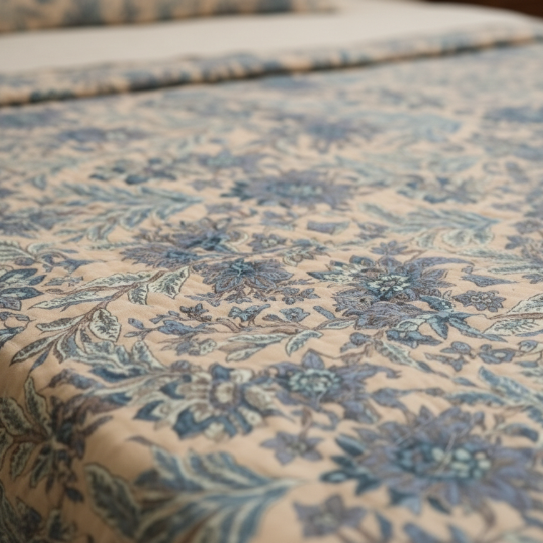 Premium Floral Comforter Set with Cotton Bedsheet & Pillow Covers