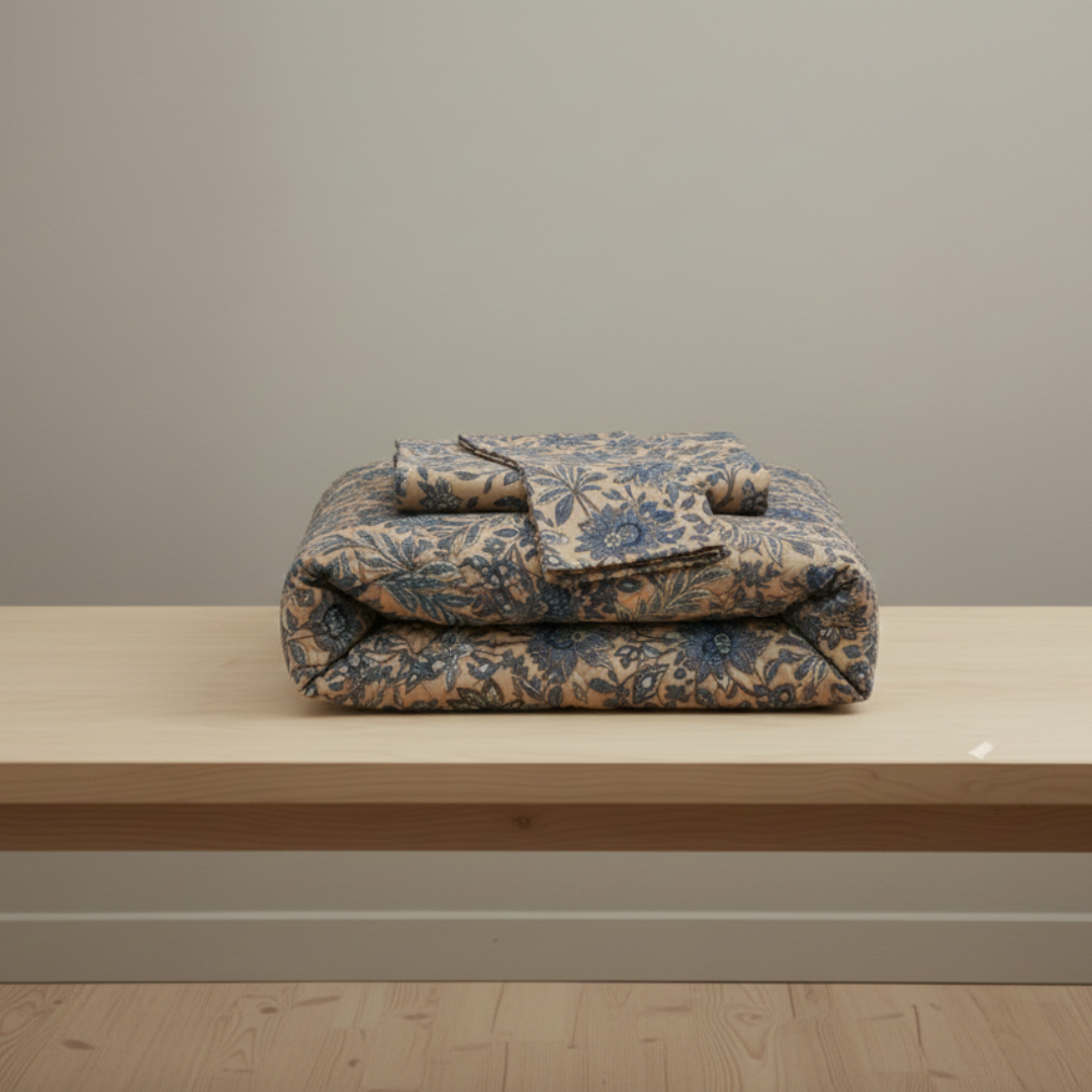 Premium Floral Comforter Set with Cotton Bedsheet & Pillow Covers