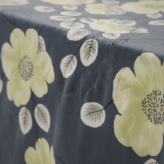 Premium Velvet Floral Double Bed Bedsheet Set with 2 Pillow Covers – Yellow & Greyish Blue