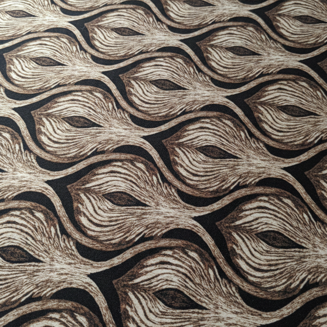 Premium Velvet Double Bed Bedsheet with 2 Pillow Covers – Dark & Light Brown Wave Design | Super Soft Winter Bedsheet Set