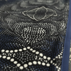 Premium Navy Blue & White Velvet Bedsheet Set for Double Bed | Super Soft Winter Bedsheet with 2 Pillow Covers