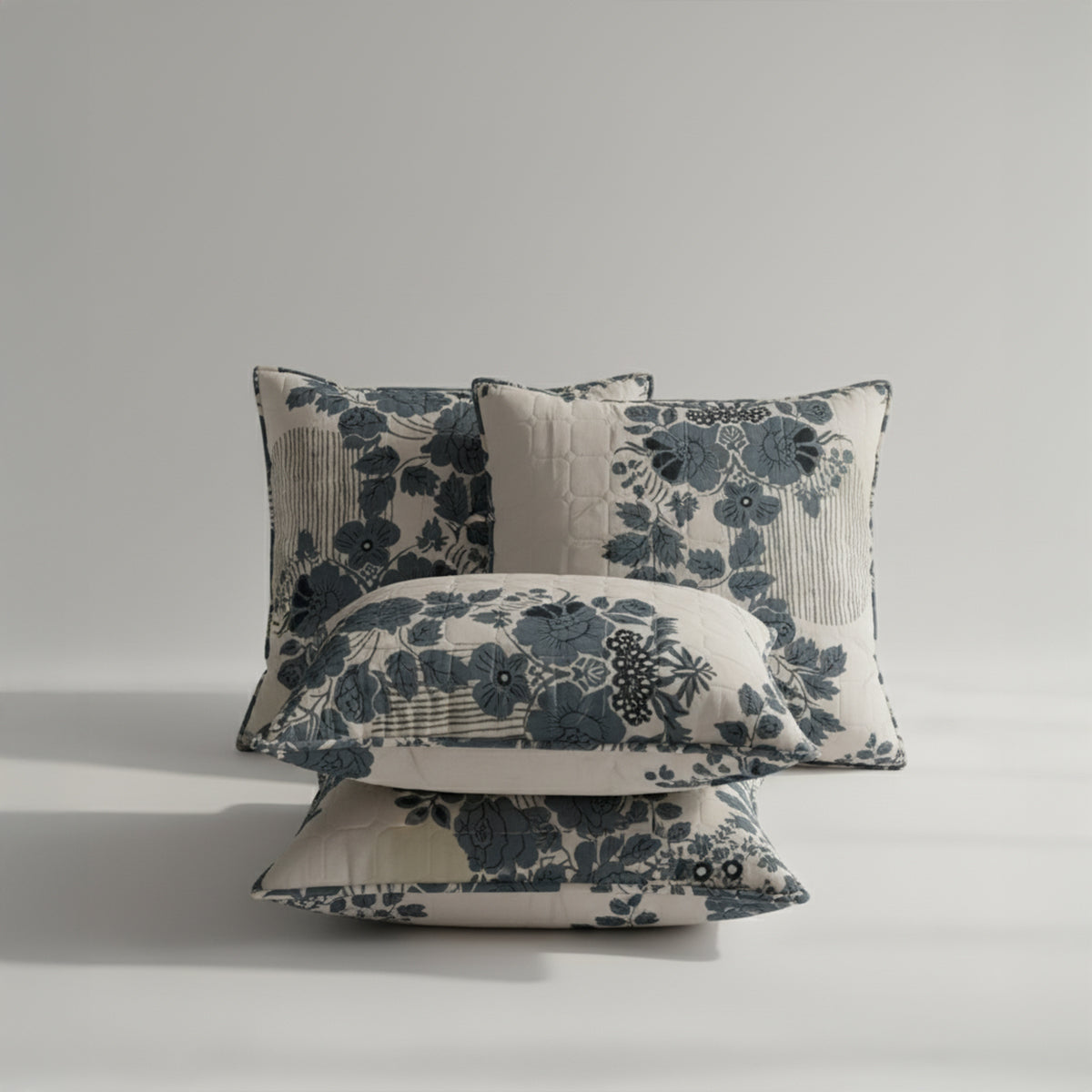 Midnight Fern Cotton Bedsheet Set with Cushion Covers