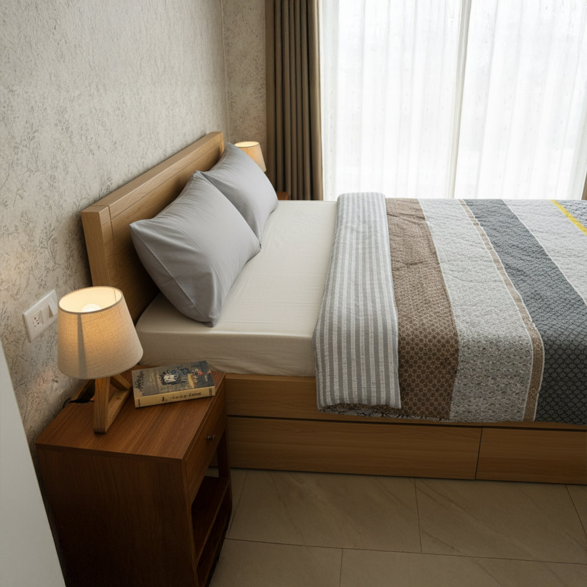 Striped Harmony Reversible Quilted Comforter