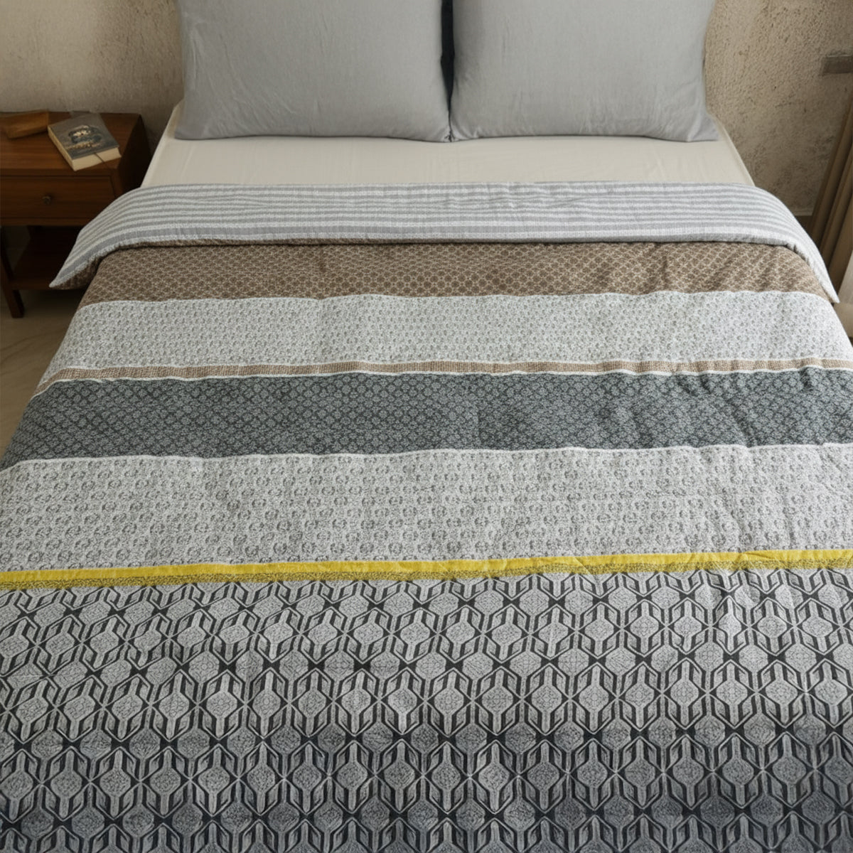 Striped Harmony Reversible Quilted Comforter