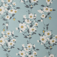 Serene Bloom Pale Blue Elastic Cotton Bedsheet Set