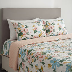 Floral Bliss Pure Cotton Quilted Bed Cover Set