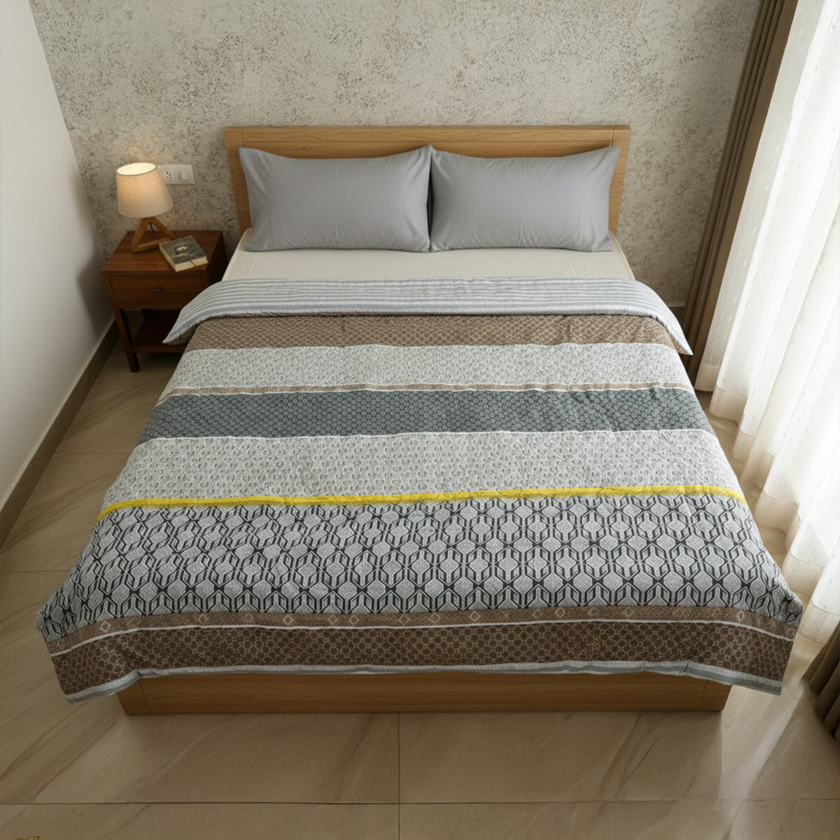 Striped Harmony Reversible Quilted Comforter
