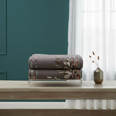 Grey Flare Floral Collection - JivaCasa Premium Glace Cotton Printed Bedsheet Set