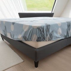 Palm Mist Light Blue Elastic Cotton Bedsheet Set